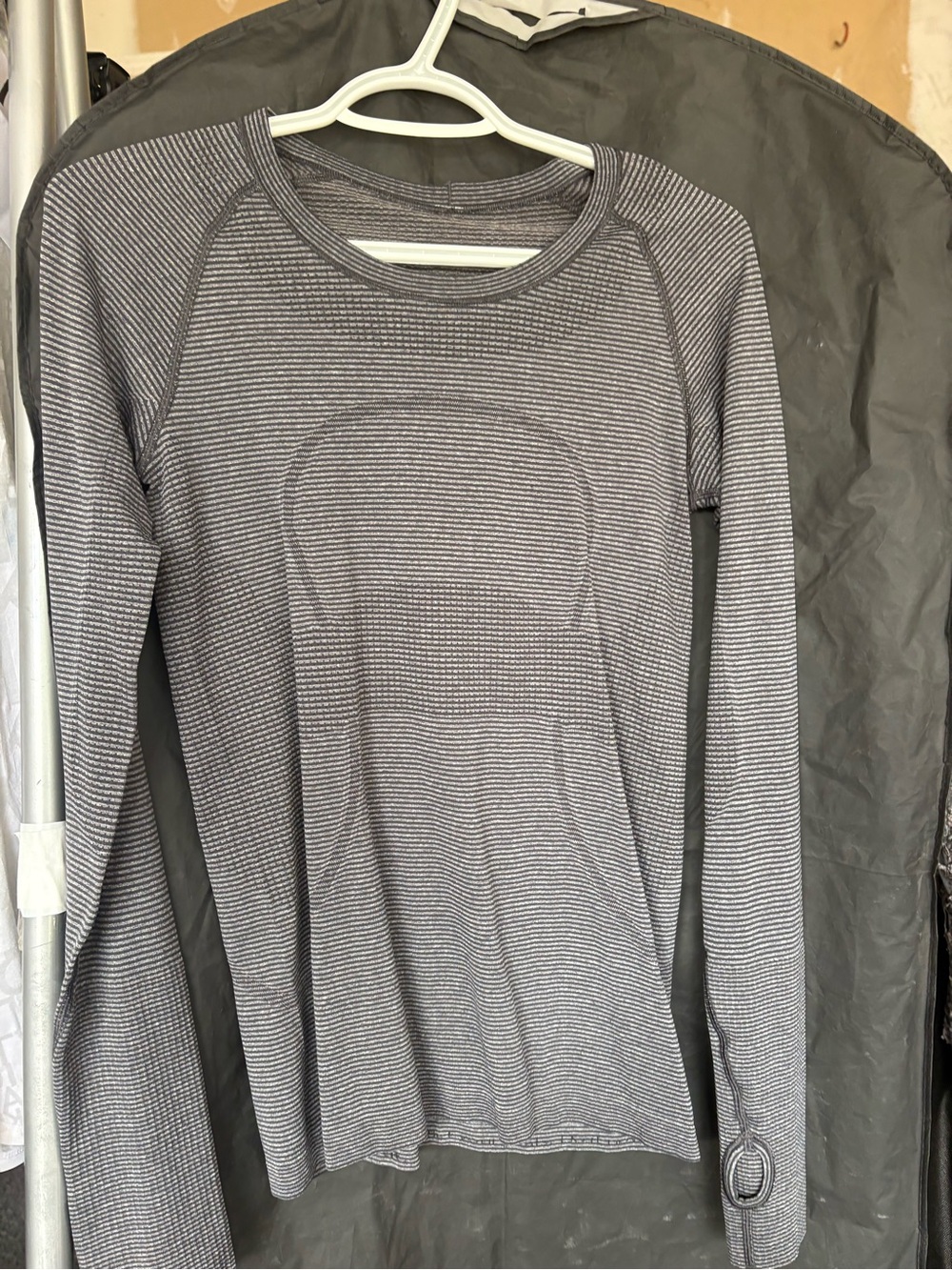 Lululemon Long Sleeve Women's Gray Striped Performance Sweater